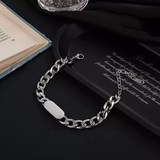 دستبند استیل رنگ ثابت اویز دار کارتیر  cartier