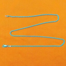 زنجیر نقره زنانه طنابی ایتالیایی عیار 925استاندارد و آبکاری طلا سفید