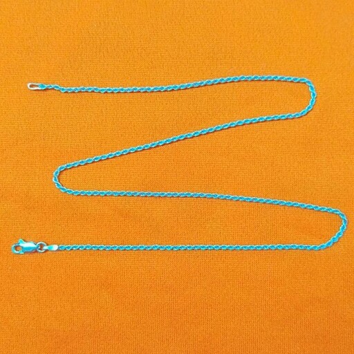 زنجیر نقره زنانه طنابی ایتالیایی عیار 925استاندارد و آبکاری طلا سفید