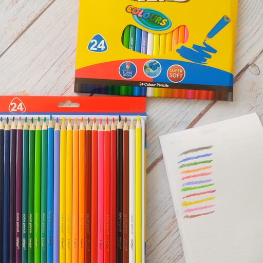 مداد رنگی 24رنگه تیپ تاپ جلد مقوایی