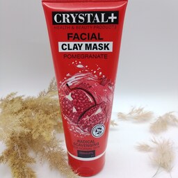 کریستال پلاس ماسک صورت پوست معمولی حاوی خاک رس و عصاره انار 250 میلی لیتر