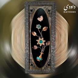 تابلو مس و فیروزه اصل نیشابور طرح دو گل صنایع دستی داودی 