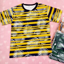 تی شرت تک پسرانه طرح برگ راه راه در رنگ های متنوع و سایز های مختلف