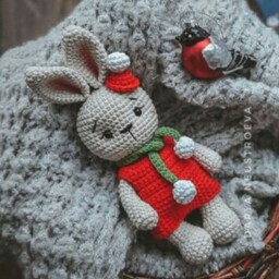 عروسک بافتنی خرگوش ملوس بارنگ دلخواه