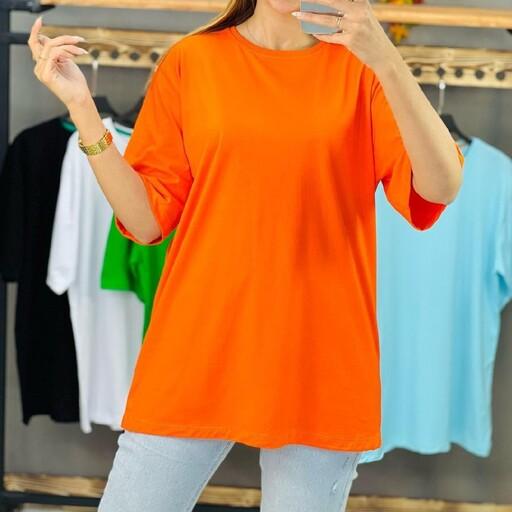 تیشرت لش لانگ اسپرت رنگ نارنجی مناسب سایز 38تا48، تیشرت سایز بزرگ