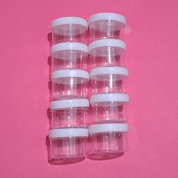 ظرف قوطی پلاستیکی درب دار حجم 30 گرم (بسته 10 عددی)