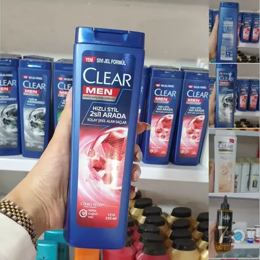 شامپو کلییر  2در 1 حاوی نرم کننده CLEAR مردانه  350 میل سفارش ترکیه اصل 