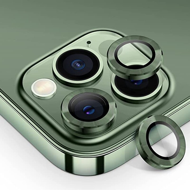 محافظ لنز دوربین رینگی گوشی موبایل اپل Iphone 13 Pro - 13 Pro Max سبز تیره