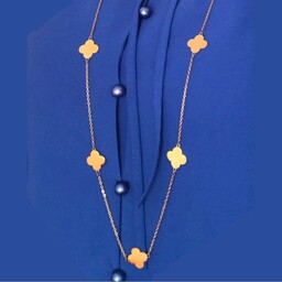 گردنبند رومانتویی یا رولباسی مجلسی بلند ونکلیف ظریف جنس استیل رنگ ثابت(لاوین گالری)