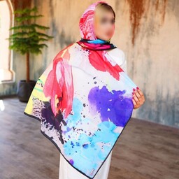 حراج روسری نخی گارزا تابستانه قواره 135 طرح آبرنگی ارسال رایگان 