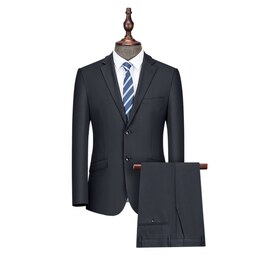 کت و شلوار مردانه  فاستونی مشکی به همراه جلیقه و پیراهن با سایزبندی از 46 تا 56