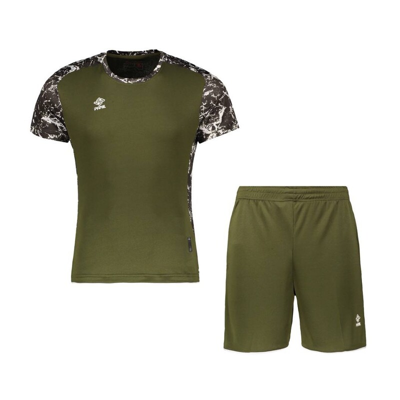 ست پیراهن شورت ورزشی مردانه پانیل مدل 1110 سبز ارتشی