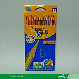 مداد رنگی 12 رنگ بیک جعبه مقوایی با بدنه 6 ضلعی بسیار محکم 