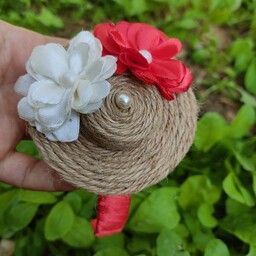 تل کلاه کنفی زیبا و خوشرنگ . گل رو تل قابل سفارش در  رنگ دلخواه شما