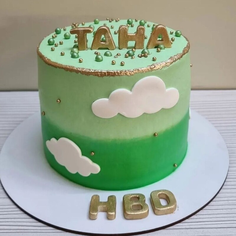 کیک تولد سبز کیک ابری کیک تولد تهران