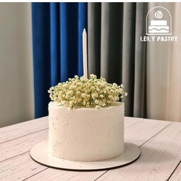 کیک تولد ساده کیک ساده کیک گل سفید
