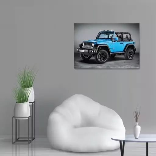 تابلو شاسی طرح ماشین جیپ - Blue Jeep Wrangler Rubicon مدل NV0634