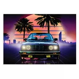 	 تابلو شاسی طرح ماشین بی ام دبلیو - BMW Retro Style مدل NV0739