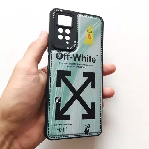 قاب طرحدار ژله ای محکم OFF WHITE گوشی شیائومی Redmi note 11 pro