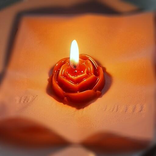 شمع گل رز دست ساز تزئینی و قابل استفاده در وارمر و در انواع رنگ ها مناسب تولد، جشن و عزاداری هاو... چیچک 14 