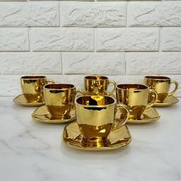 فنجان نعلبکی طلایی