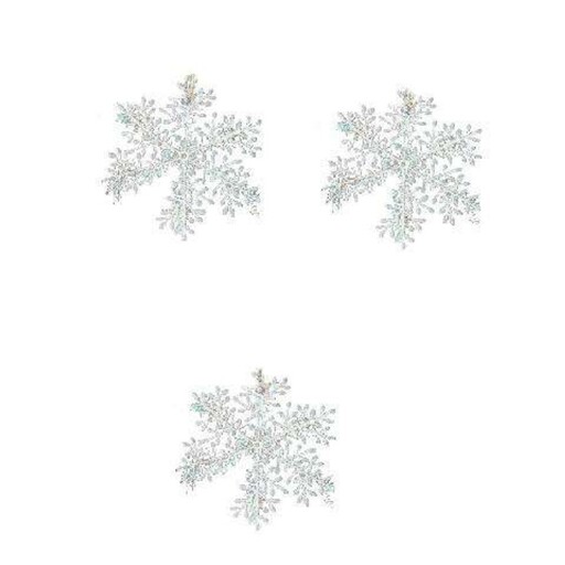 آویز درخت کریسمس طرح برف سایز 11 سانتی مجموعه 3عددی