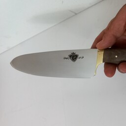چاقو  مخصوص سلاخی  جنس تیغه فولاد استیل ضد زنگ باربند برنج دسته چوب گرد