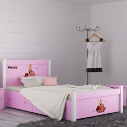 تخت خواب یک نفره مدل آرورا با کشو بدون تشک (پرداخت کرایه پس از تحویل)