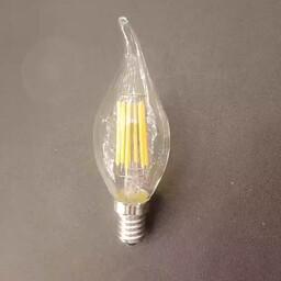 لامپ شمعی شفاف  6 وات فیلامنتی(هزینه ارسال به عهده مشتری است و بصورت پس کرایه ارسال میشود)