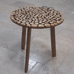 میز عسلی ساخته شده با  چوب زردالو  (سفارشی)