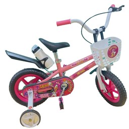دوچرخه سونیک سایز12 مناسب 2تا7سال دارای کمکی،سبد و قمقمه با قابلیت تنظیم ارتفاع