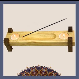 جاعودی چوبی به همراه دو عدد جاشمعی مناسب برای دکوراسیون 