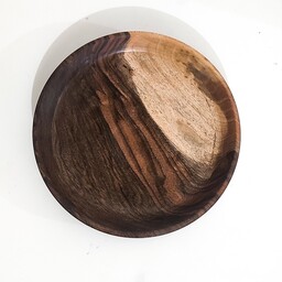 بشقاب چوبی 25سانتیمتر ساخته شده از چوب گردو با کیفیتی عالی