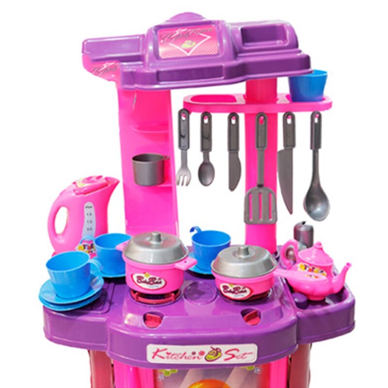 اسباب بازی دخترانه سرویس جهیزیه آشپزخانه 71 قطعه 8 در 1 برند بی بی برن اورجینال