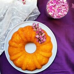 کیک عصرانه زعفرانی با عطر هل و گلاب مناسب 10 تا 12 نفر 