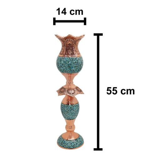 ست 3 تکه آینه و شمعدان فیروزه کوبی مدل لاله کد 555755