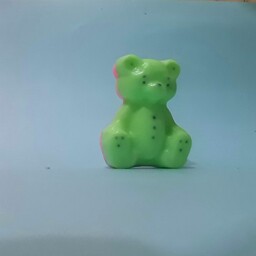 عروسک خرس نرمالو صورتی سبز  
