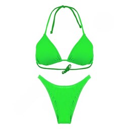 مایو شنا زنانه دوتکه بیکینی بندی IS مدل  MODA ITALIA001   سبز 