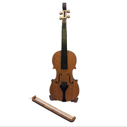 دکوری رومیزی چوبی مدل ماکت ساز و موسیقی ویلن یا ویولن کد M.25.14.3
