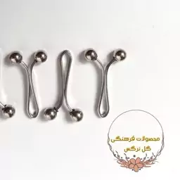 گیره روسری استیل دوشاخ استیل تک رنگ