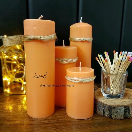 شمع استوانه نارنجی رنگ قطر 6 سانت قابل اجرا در رنگ دلخواه مشتری عزیز 