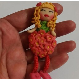 پک مگنت عروسکی خمیری تهیه شده از خمیر هوا خشک قابل شستشو دست ساز

