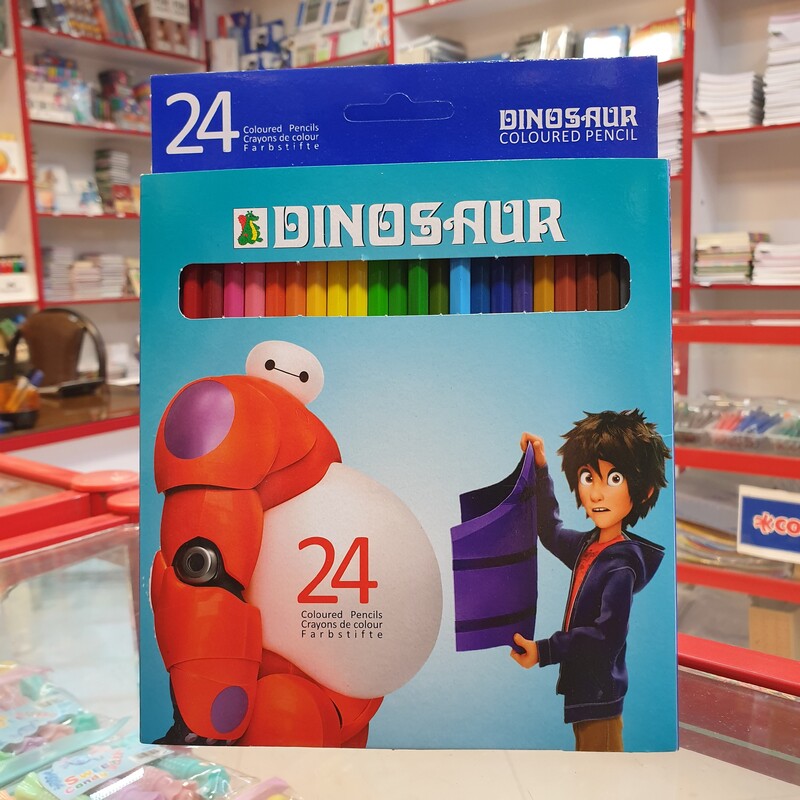 مدادرنگی 24 عددی جعبه مقوایی برند دایناسور