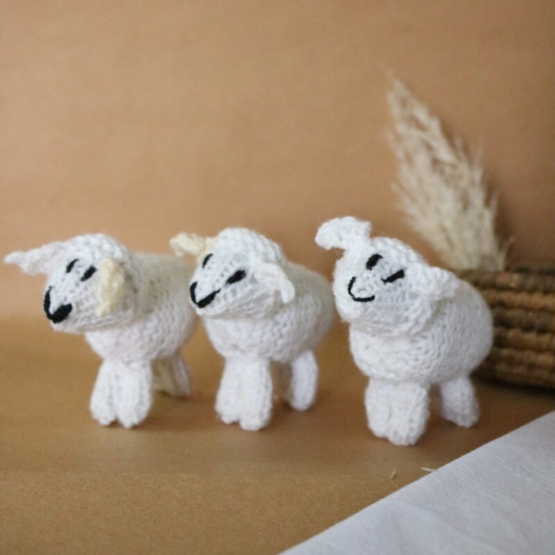 عروسک بافتنی گوسفند (ببعی)دست بافت الیا کیدز