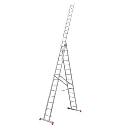 نردبان 42 پله آلومینیومی آلوپات مدل دوطرفه کشویی 12 متری