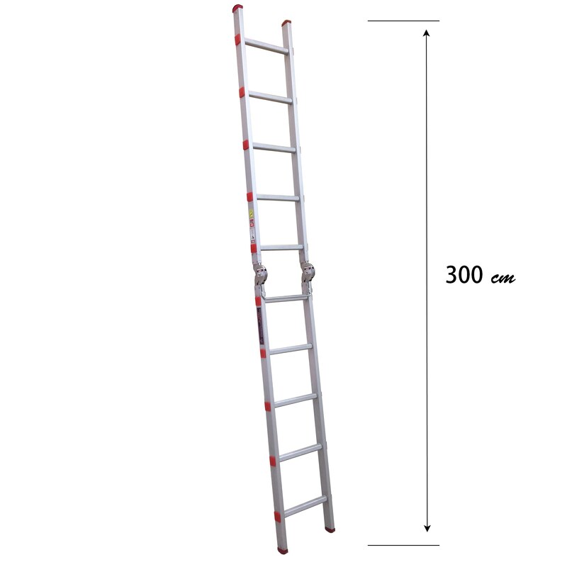 نردبان 10 پله آلومینیومی آلوپات مدل لولادار 3 متری