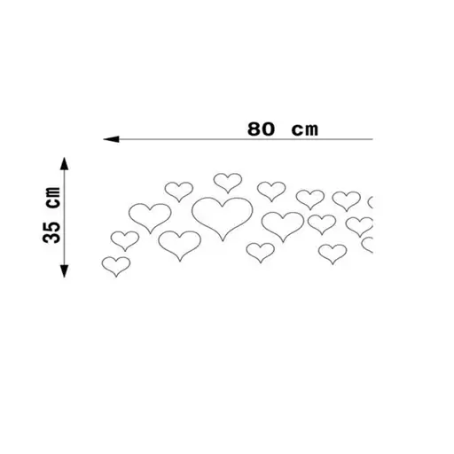 آینه ی دکوراتیو تیناری طرح قلب بسته ی 24عددی