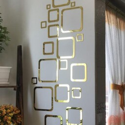 آینه ی تزئینی تیناری طرح مربعی بسته ی 18 عددی