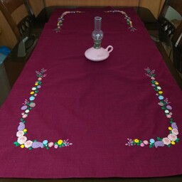 رومیزی گلدوزی طرح صدف مناسب برای میز نهار خوری و میز وسط مبل