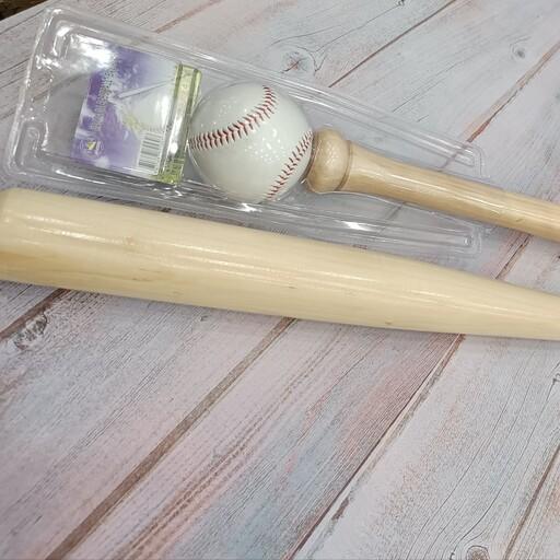 توپ و چوب بیسبال با کیفیت اعلا در یک پک کامل ،چوب کاملا محکم و توپر
